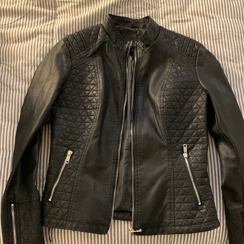 Black leather jacket
